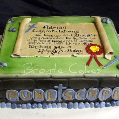 Runescape Birthday Cake
