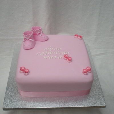 Pink Christening Cake