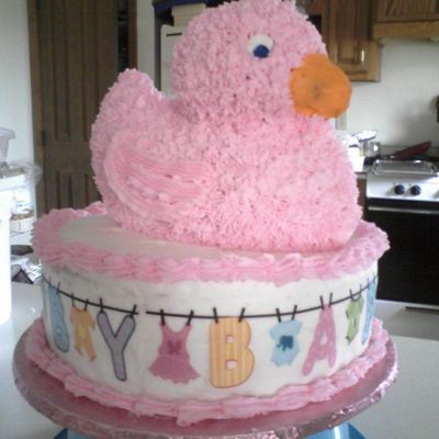 Pink Duck Baby Cake