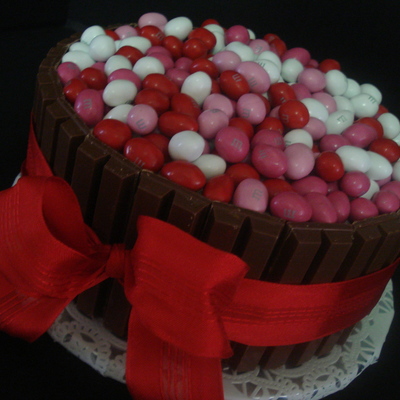 Pink Red & White Candy Barrel Cake