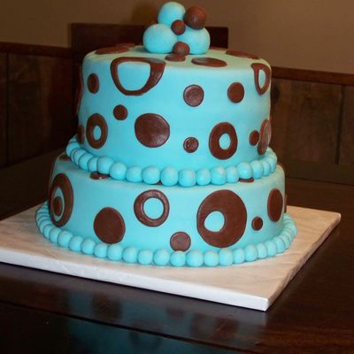 Blue And Brown Circle Cake