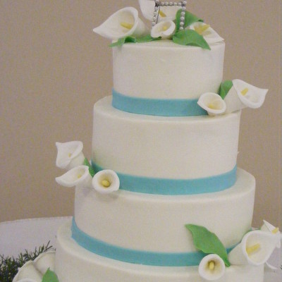 Aqua Calla Cake