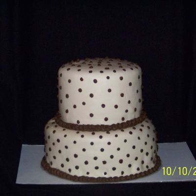 Brown And White Poka Dot