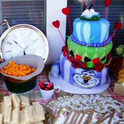 Alice In Wonderland Topsy Turvey Cake