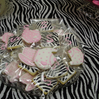 Tea Pot And Tea Cup Cookies, And Square Zebra Cookies