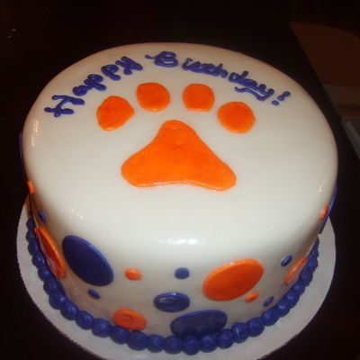 Orange & Purple Clemson Cake