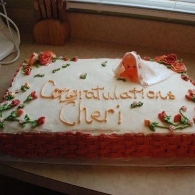 Flower Basket Garden Baby Shower Cake