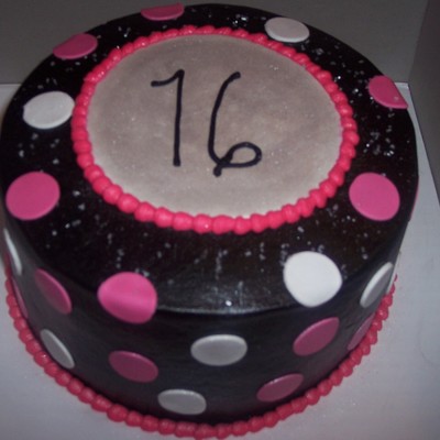 Black Sweet Sixteen Cake