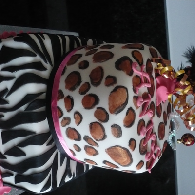 Animal Print Birthday Cake