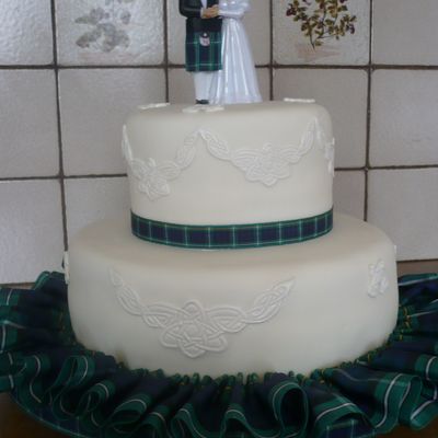 Scottish Theme 2 Tier Wedding Cake