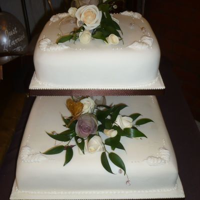 2 Tier Square Wedding Cake