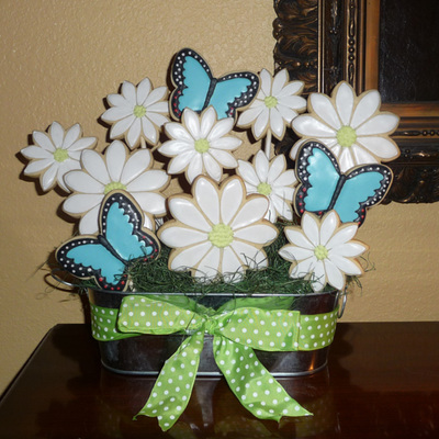 Butterflies And Flowers Cookie Bouquet