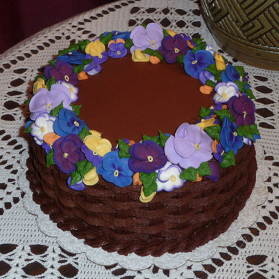 Birthday Cake With Pansies