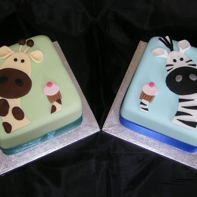 Animal Theme Baby Cakes