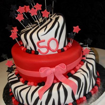 Zebra 50Th Birthday Cake