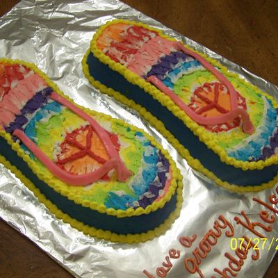 Tied Dyed Flip Flops