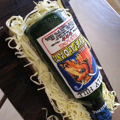 Wine Bottle In Crate Cake