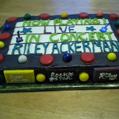 Marquee Cake For Rock And Roll Birthday/ 10 Year Old