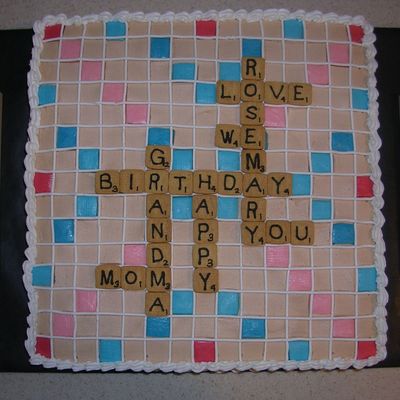 Scrabble Board Cake