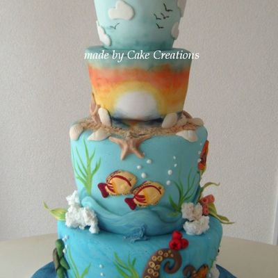 Rainbow Roses Above The Sea