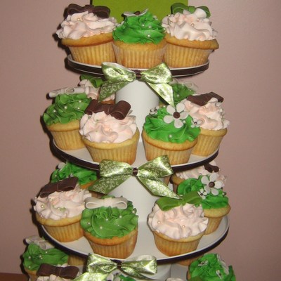 Green Shower Cupcake Tree