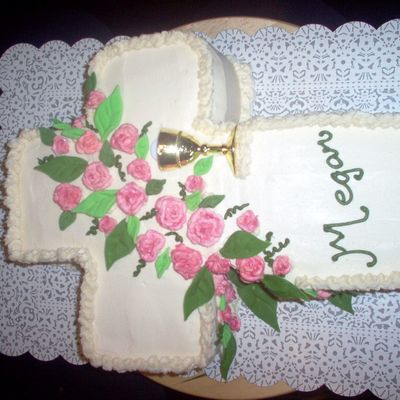 First Communion Rose Cross