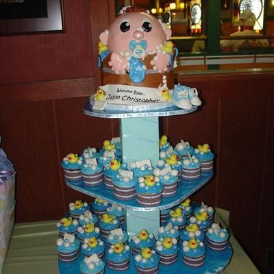 Baby Boy Shower Duckie & Soap Cupcakes.