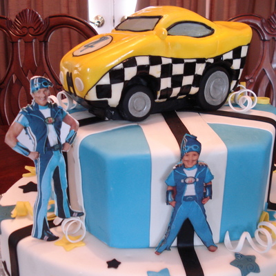 Race Car And Sportacus Cake