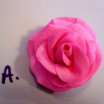 Gum Paste Rose After Coloring And Dusting.