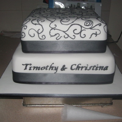 Gun Metal Grey Wedding Cake.