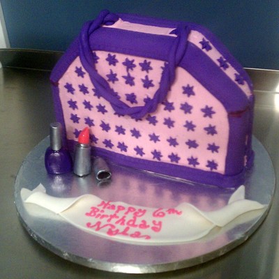 Pink And Purple Purse Cake