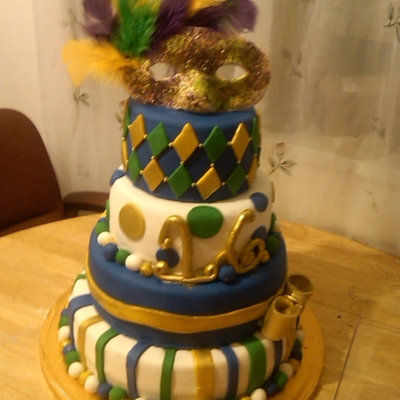 Mardi Gras Cake