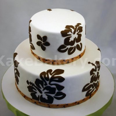 Hibiscus Tier Wedding Cake