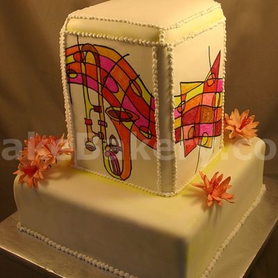 Hand Painted Music Cake