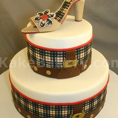 Burberry Bag Inspired Fashion Birthday Cake