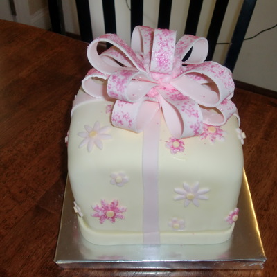 Pink And Yellow Birthday Cake
