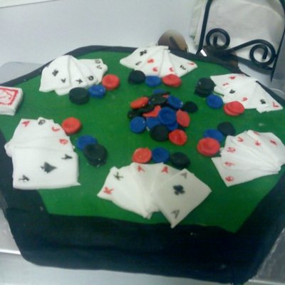 Poker Table Birthday Cake