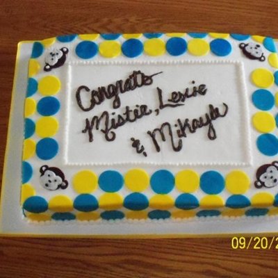 Monkey/polka Dot Baby Shower Cake