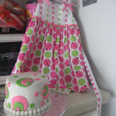 Pink/green Polka Dot Cake