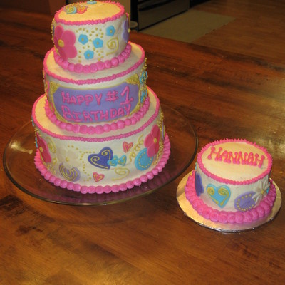 Girl's 1St Birthday Cake