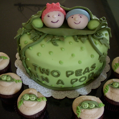 Peas In A Pod Baby Shower Cake