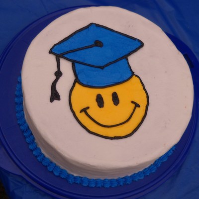 Smiley Face Graduation Cake