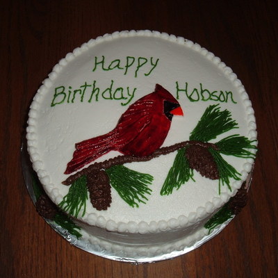 Cardinal Cake For A Birdwatcher's Birthday.