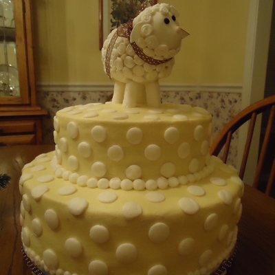 Lamb Baby Shower Cake