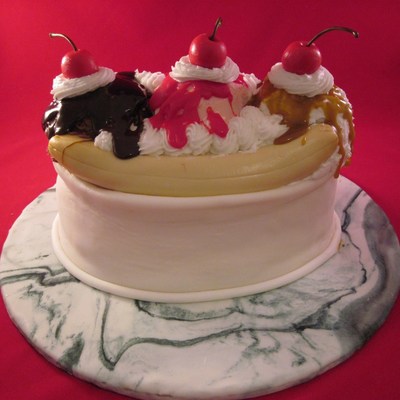 Banana Split On Marble Slab