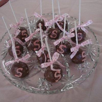 Monogram Brownie Pops For Baby Shower