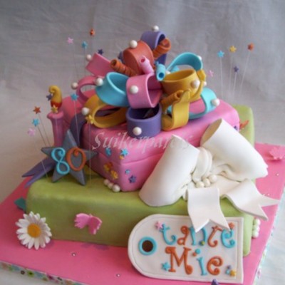 A Colourful Cake For An 80Th Birthday