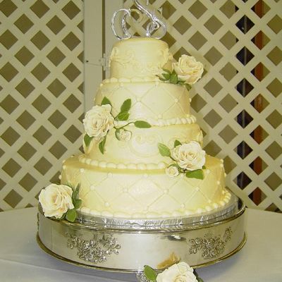 Buttercream Wedding Cake With Gumpaste Roses