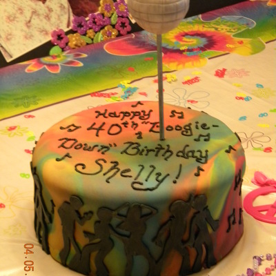 70S Theme Birthday Cake