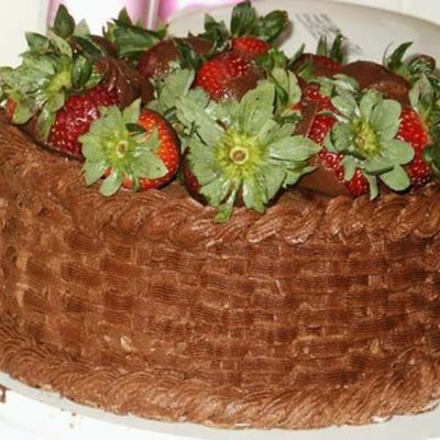 Basket Of Chocolate Dipped Strawberries